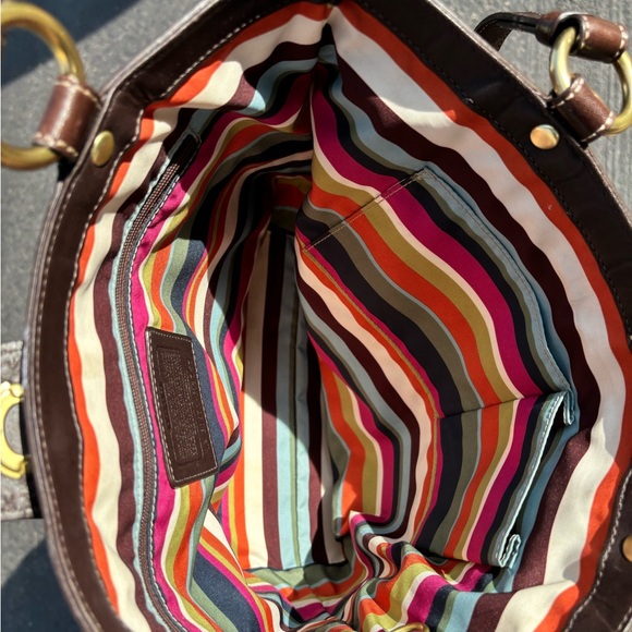 Coach “Lily” Legacy Leather Turn-Lock Tote & Legacy Multi-Stripe Envelope Wallet - Picture 5 of 13